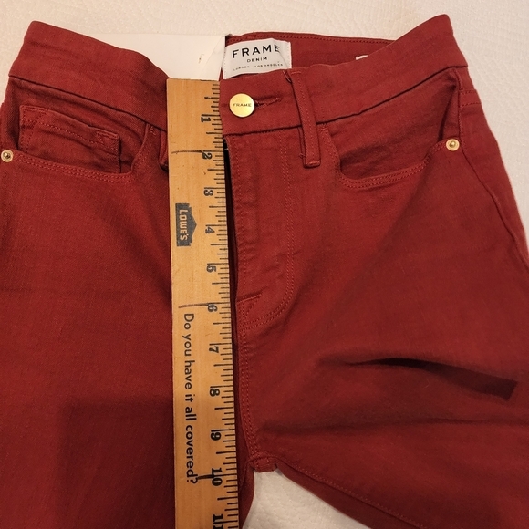 NWT Frame Red Cropped Bootcut Jeans Women's Size 24 - Picture 13 of 15